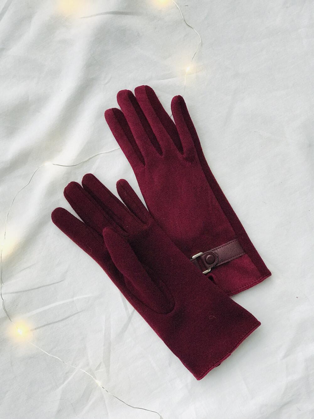 Рукавички екозамша текстиль на плюші 