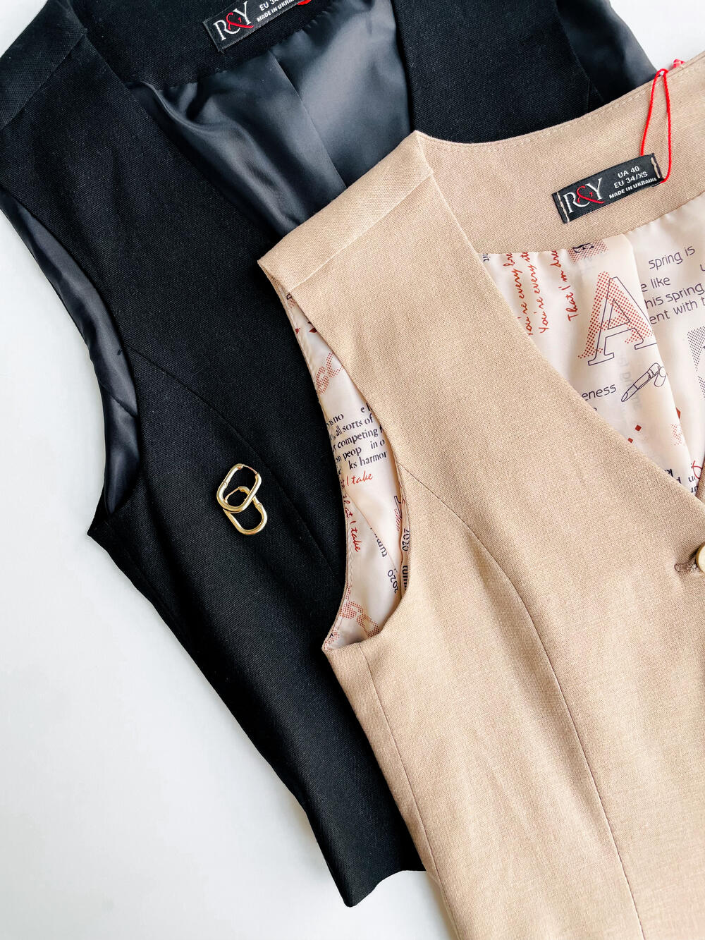 Жилет LH 03 льон чорний, 44/M