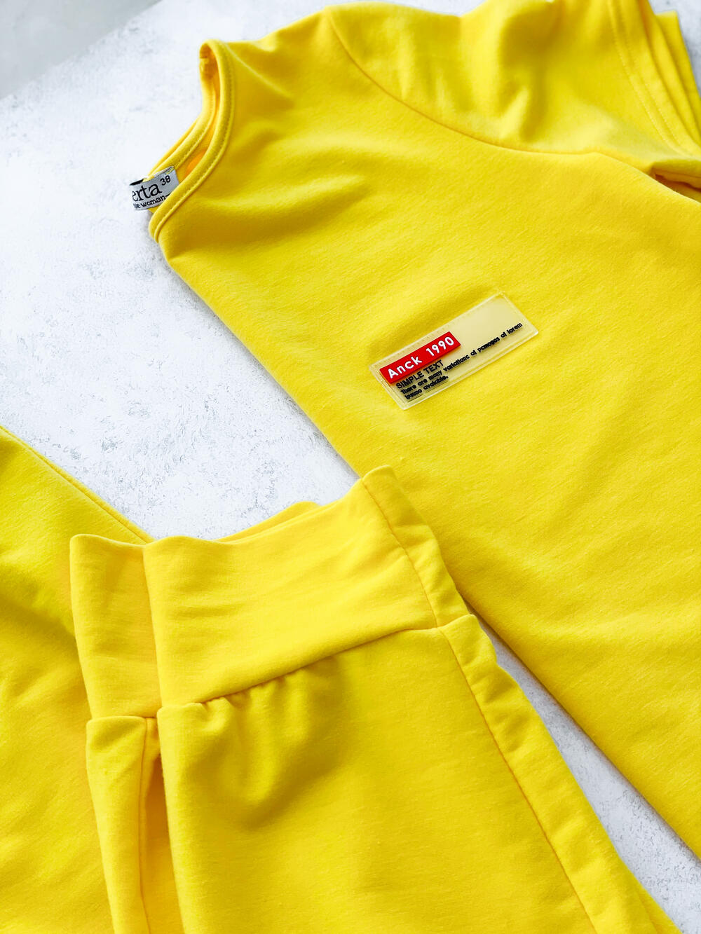 Костюм LA 508178 спортивний к/р котон жовтий, 38-44