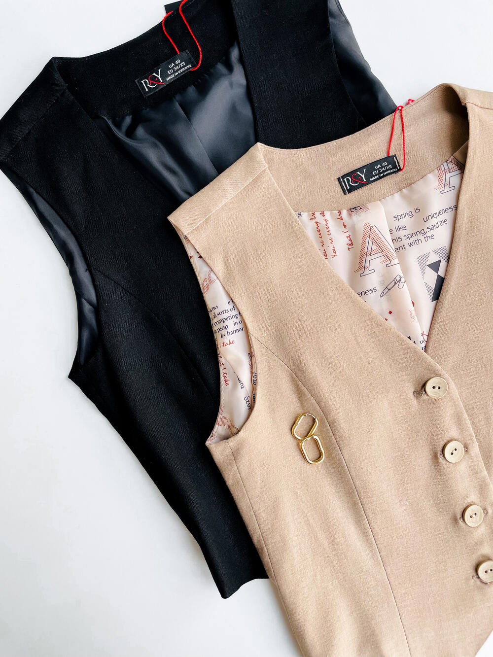 Жилет LH 03 льон чорний, 46/L