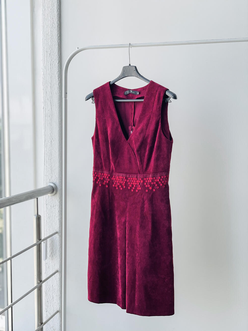 Сарафан QE 1324/11 бордовий вельвет бордовий, XL