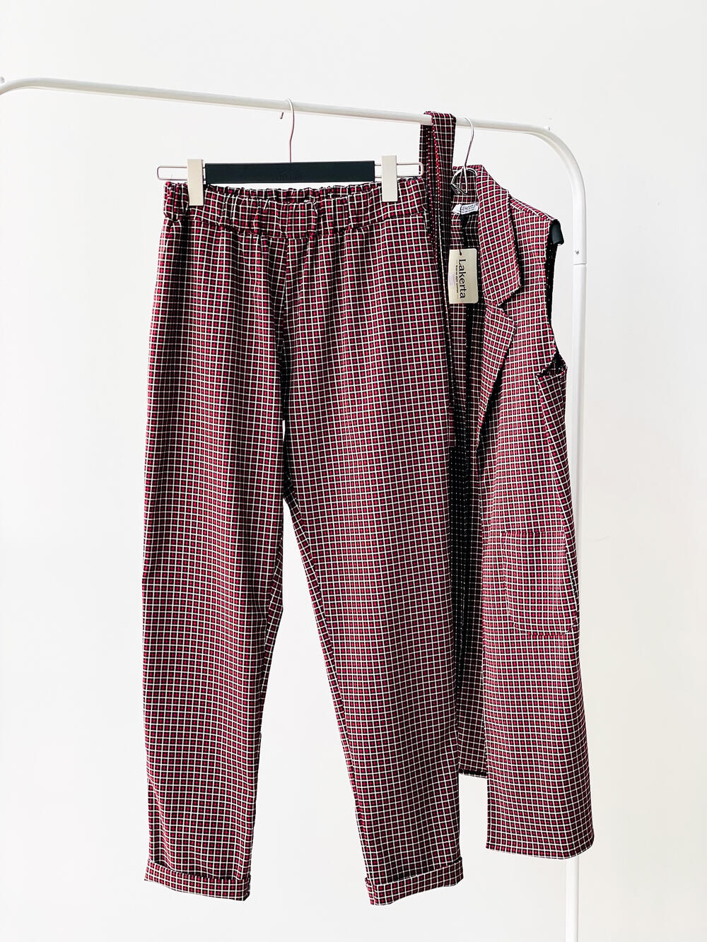 Костюм QC 507738-507739 червоний котон дрібна клітинка червоний, 42-48