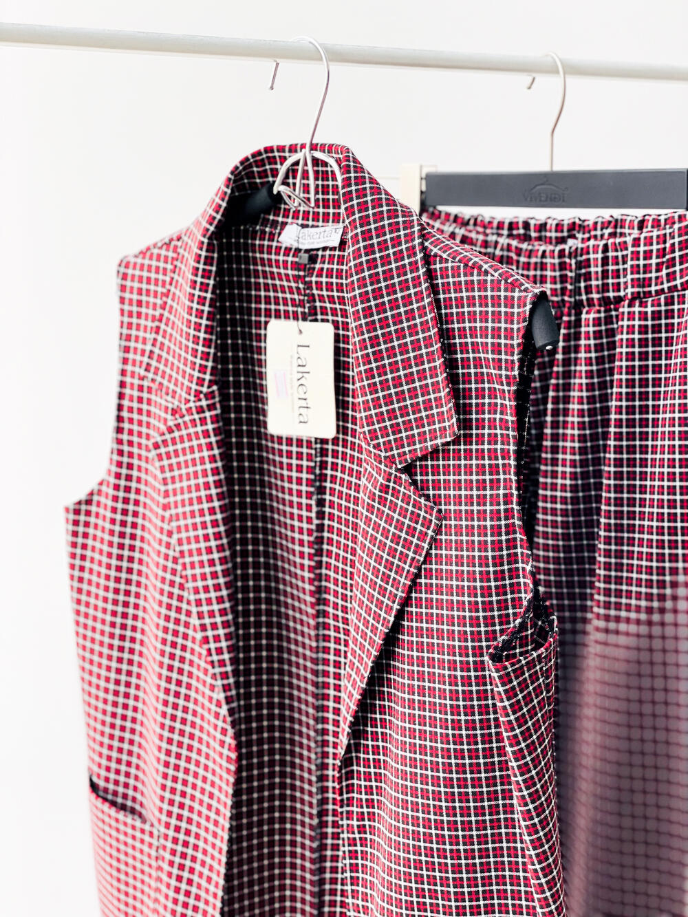 Костюм QC 507738-507739 червоний котон дрібна клітинка червоний, 42-48