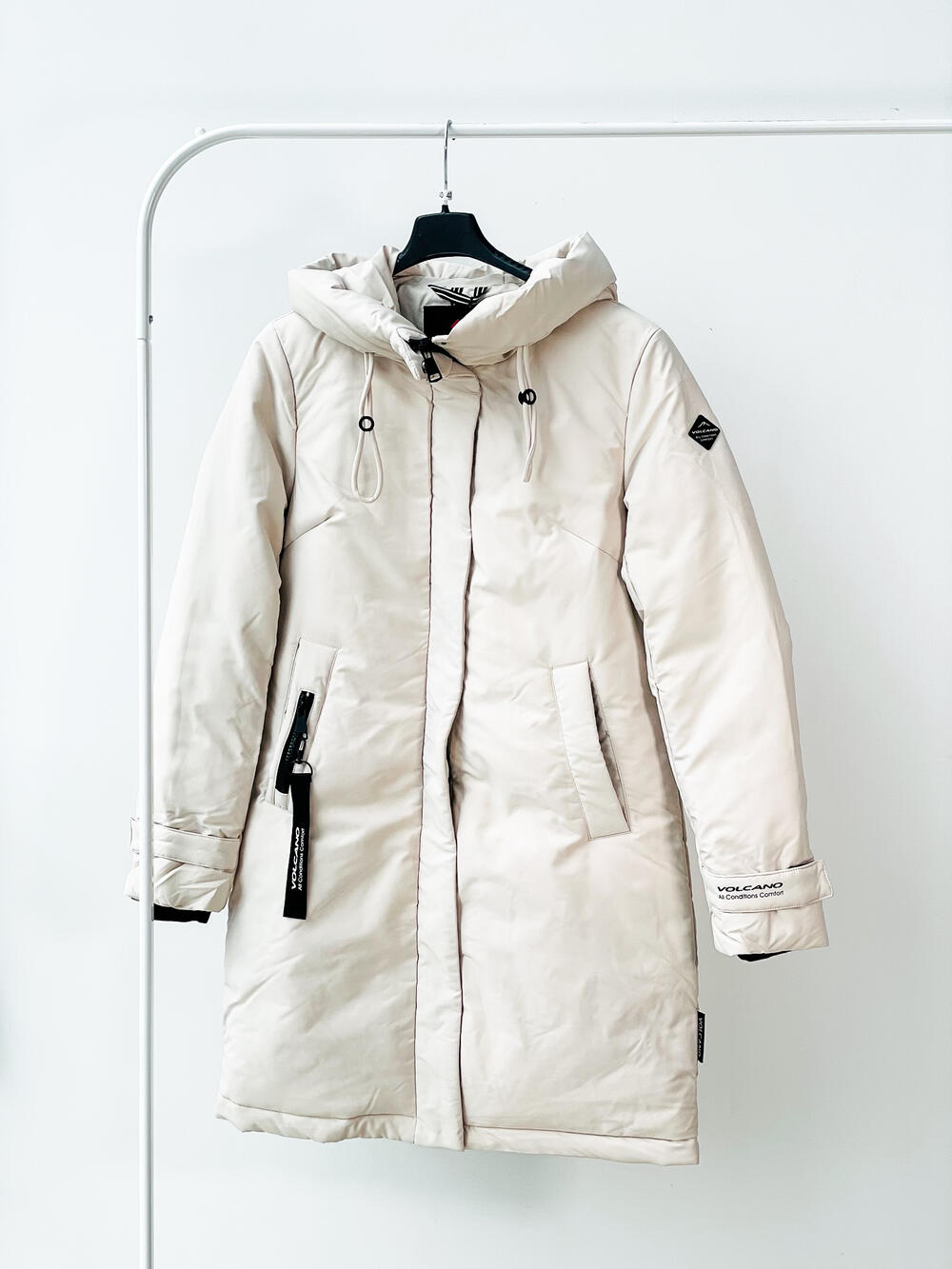 Пальто-пуховик LJ L22055 J-ASPEN подовжене стьобане молочний, M