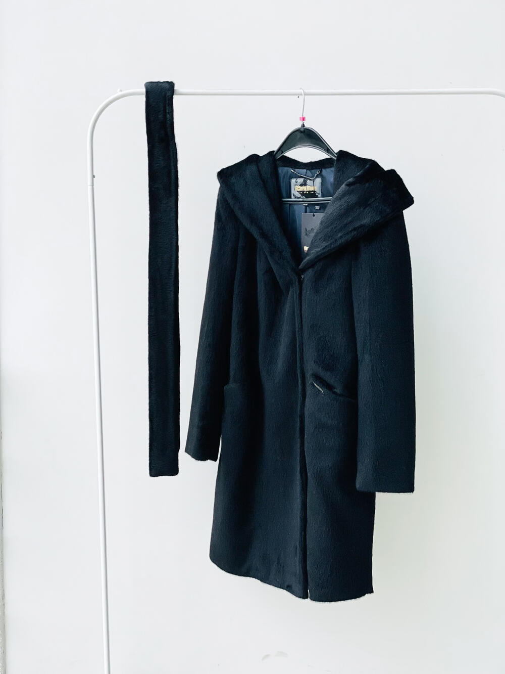 Шуба QE VB M-211 екохутро під норку чорний, 50