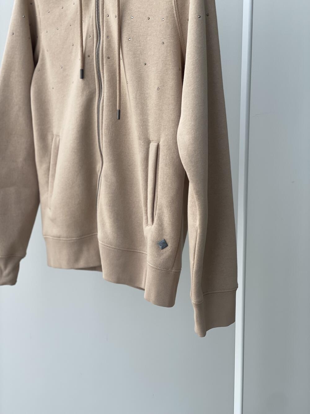 Світшот LC B-Sparkle з капюшоном на футері халітени бежевий, L