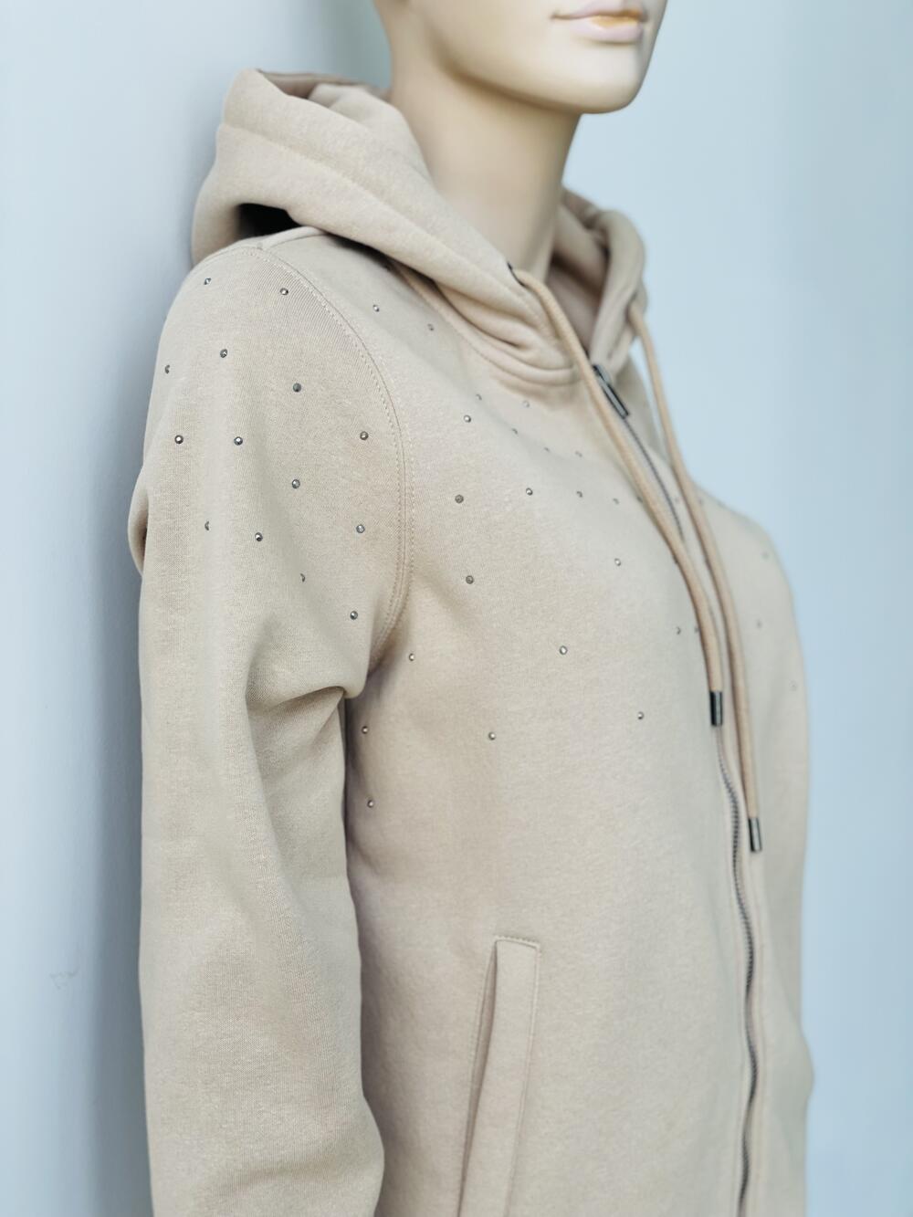 Світшот LC B-Sparkle з капюшоном на футері халітени бежевий, XL