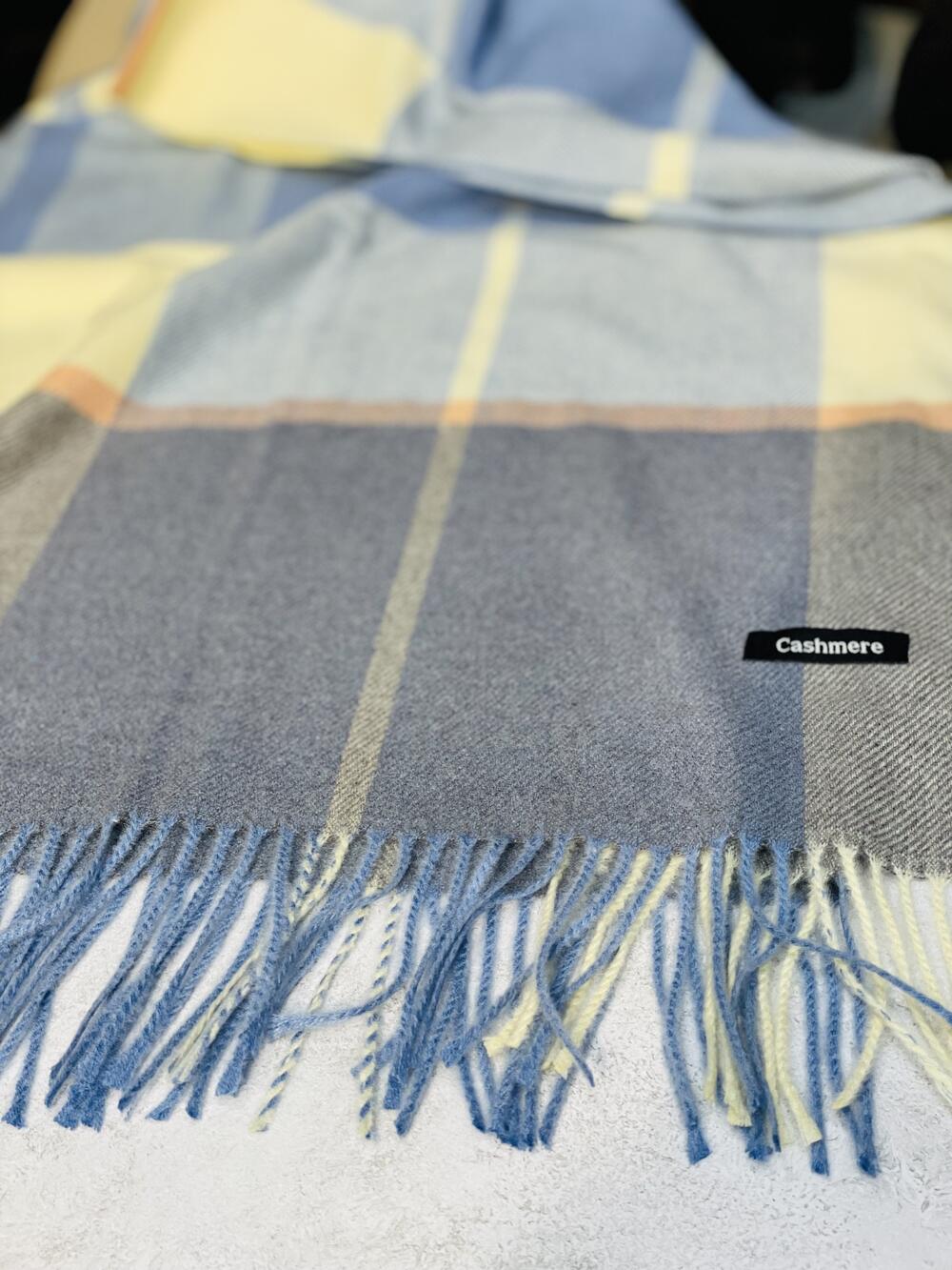 Палантин 22461 Керін кашемір рудий/молоко/зелений