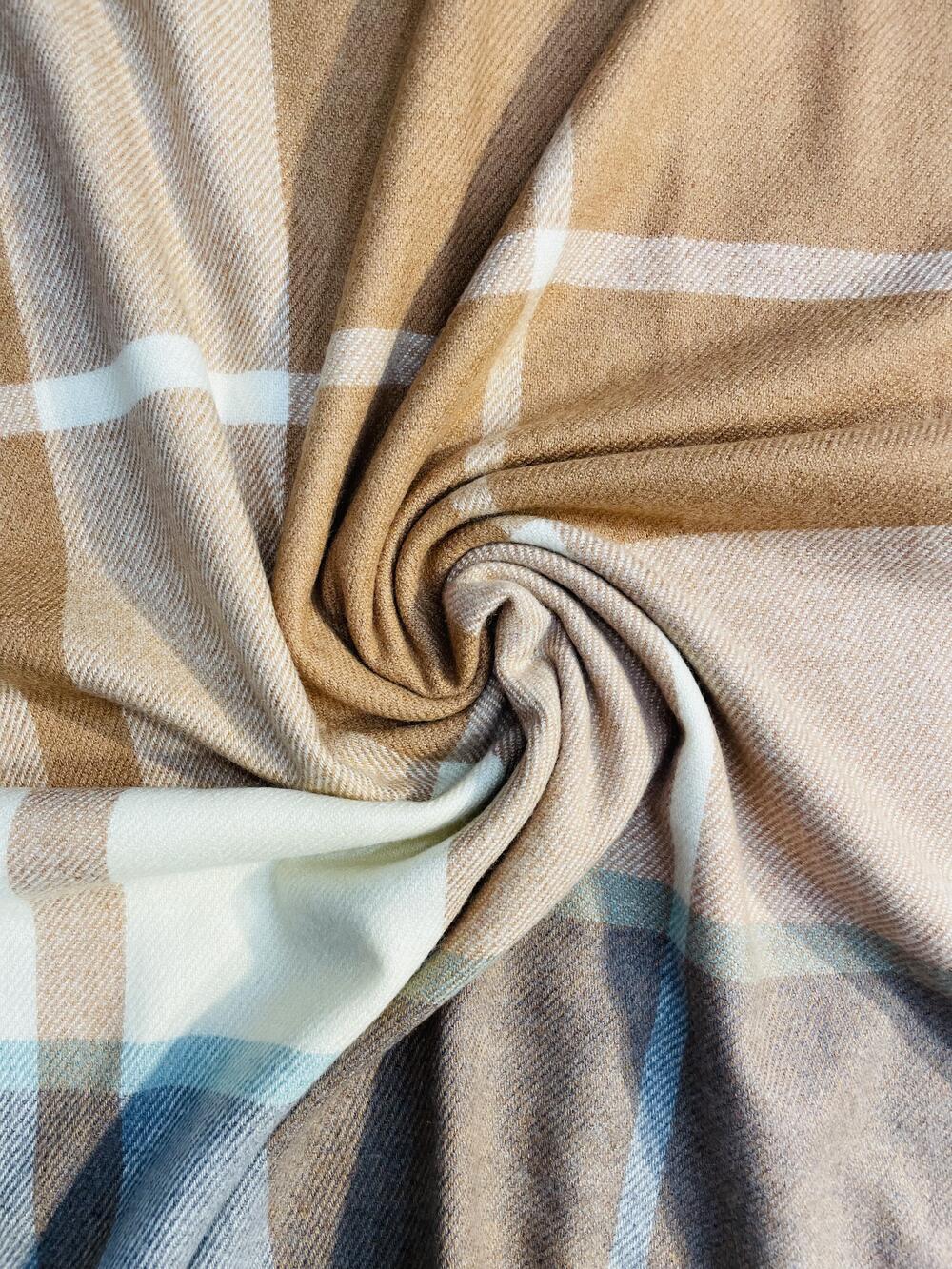 Палантин 22461 Керін кашемір джинс/бл.жовтий/помаранчевий