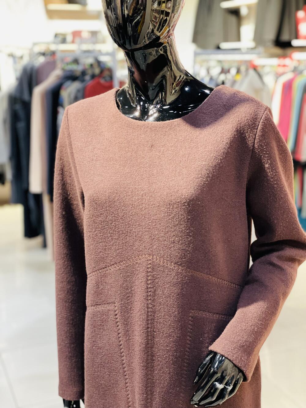 Сукня QC 9360 д/р варена вовна шоколад, XL