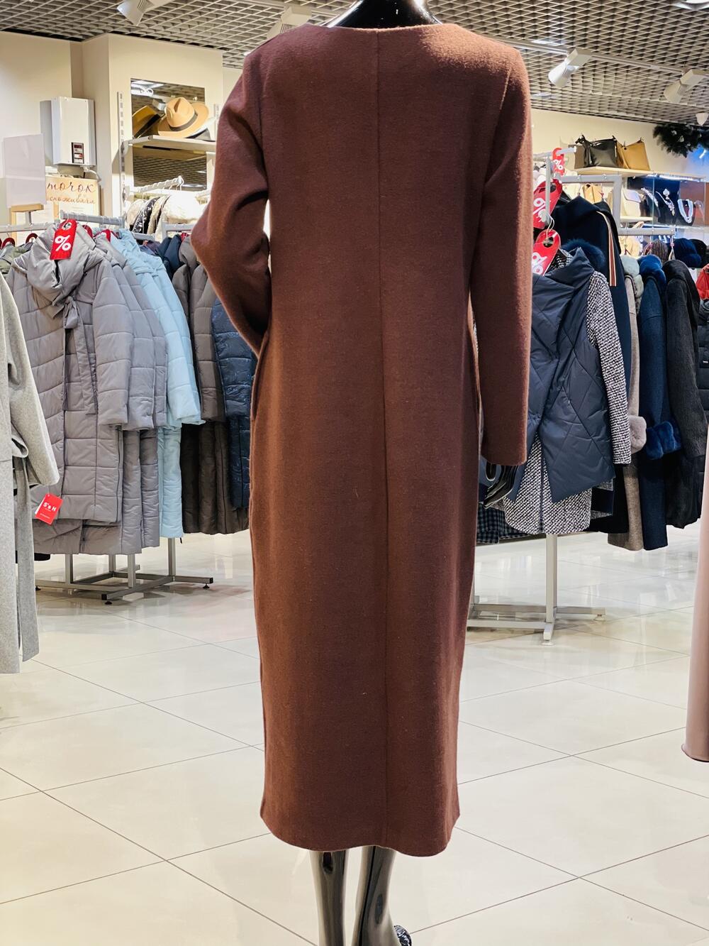 Сукня QC 9360 д/р варена вовна шоколад, XL
