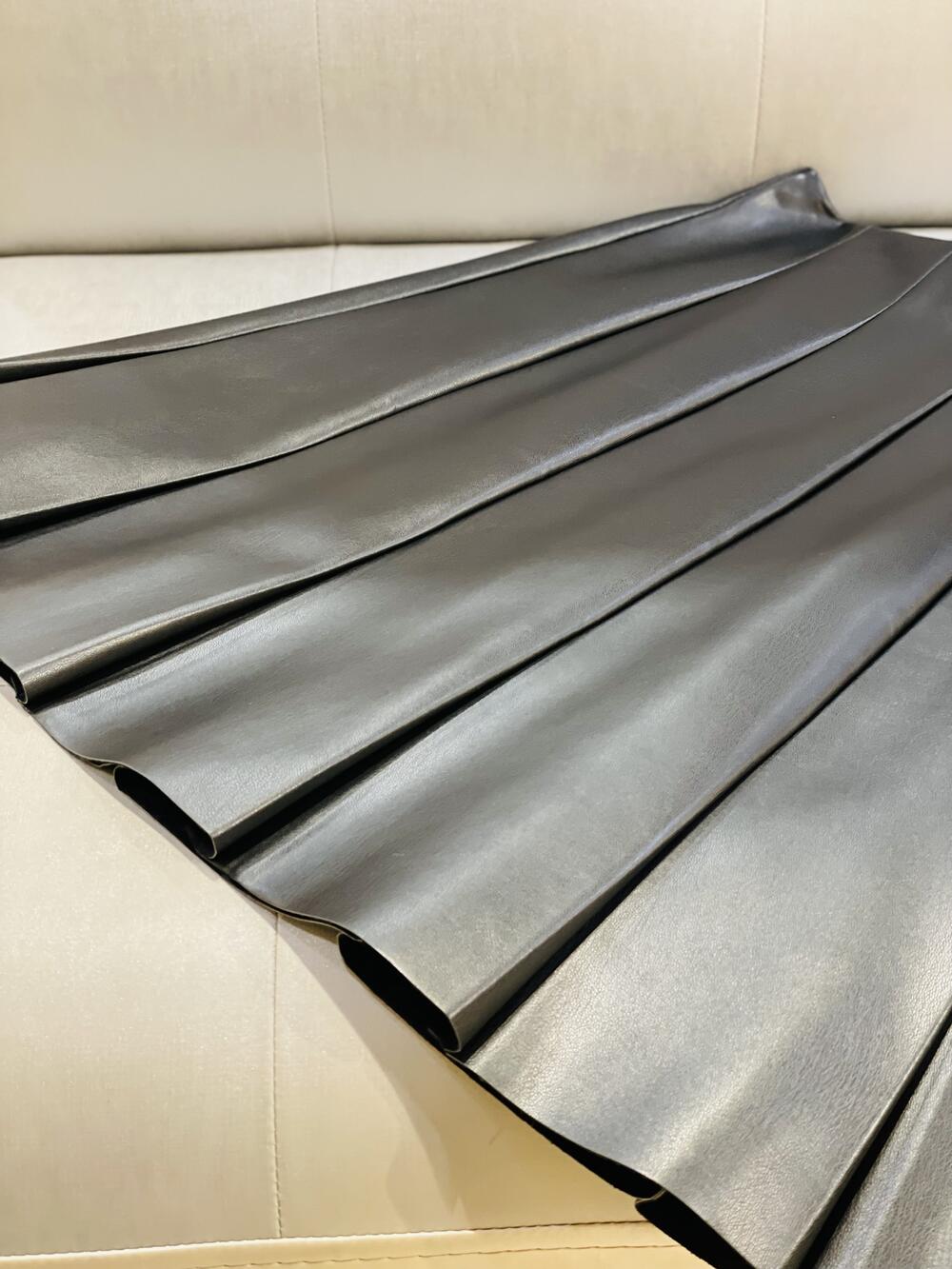 Спідниця LK 1325 коротка екошкіра на замші клини чорний, 40-46