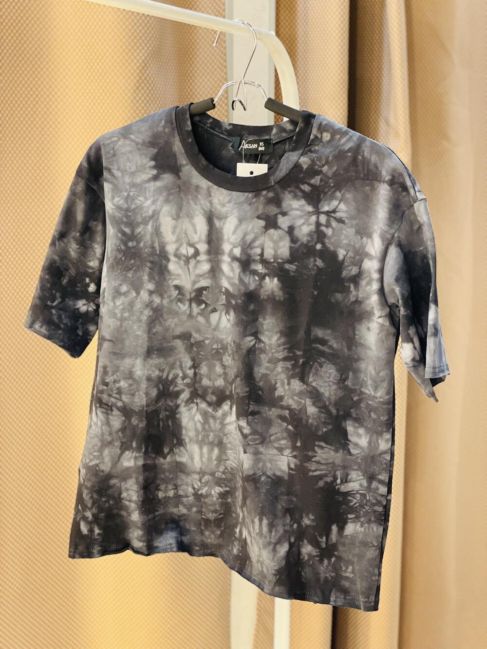 Костюм LL 2329 з шортами трикотаж тай-дай т.сірий, 40/XS