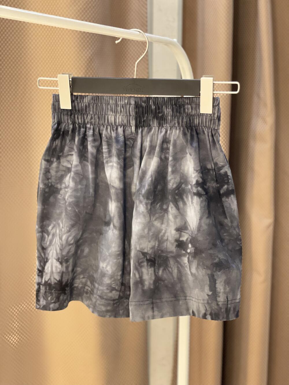 Костюм LL 2329 з шортами трикотаж тай-дай т.сірий, 40/XS