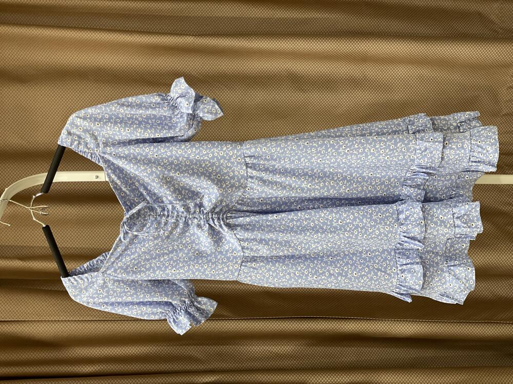 Сукня LL 931 к/р з рюшами св.блакитний, 48