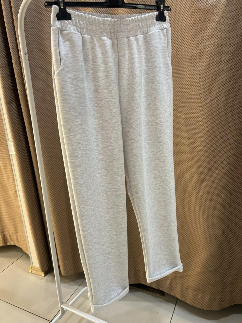 Костюм LL 2305/1 спортивний к\р батал з принтом сірий меланж, 50/XXL