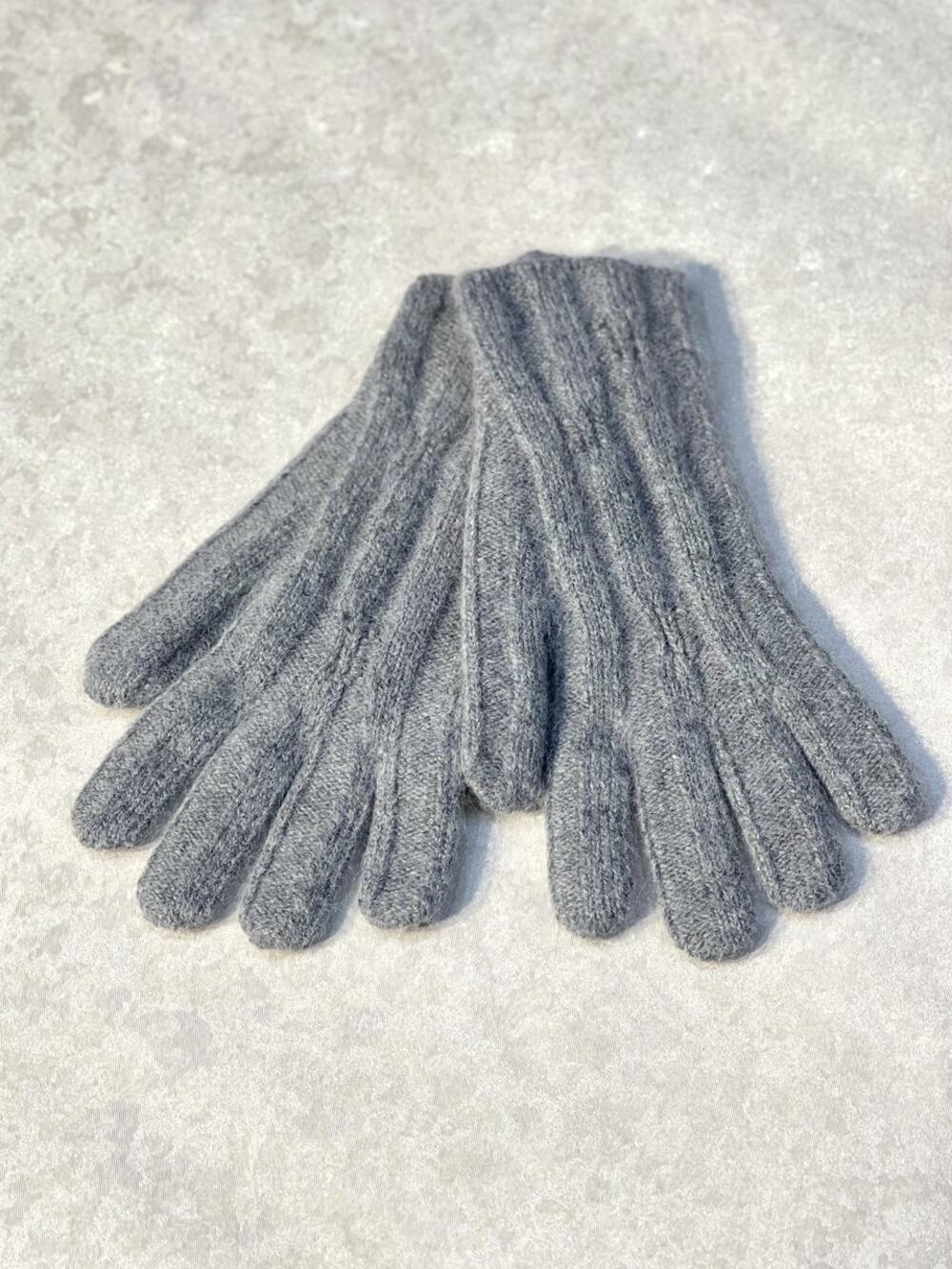 Рукавички Malisa ДАЙКІРІ ангора з дірочками сірий