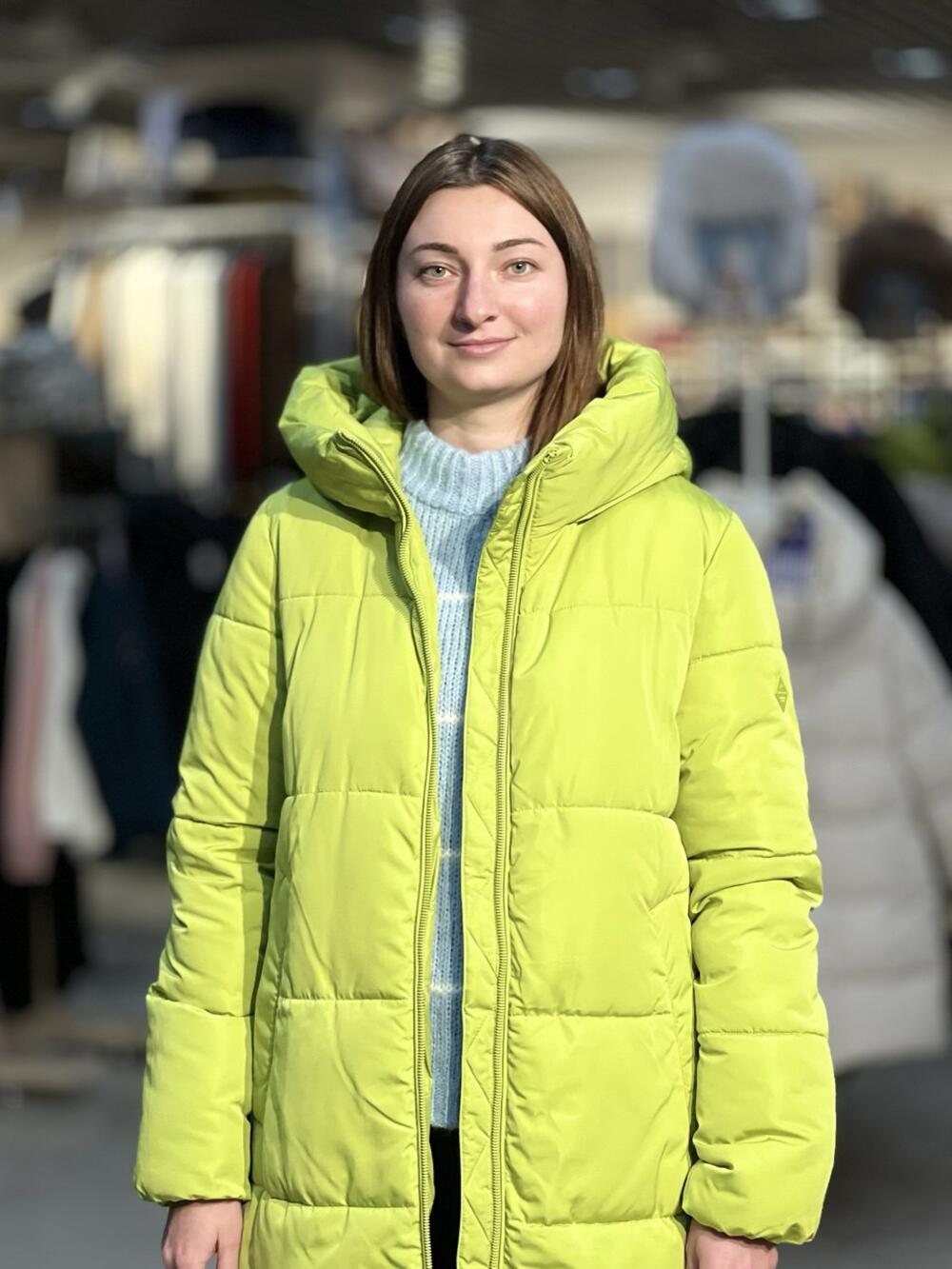 Пальто-пуховик LJ L22287 J-OLI стьобане подовжене зима лайм, S