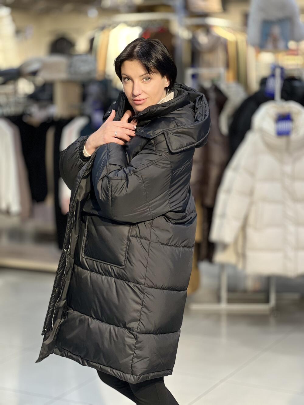 Пальто-пуховик LG 202 2839 довге зима чорний, XS