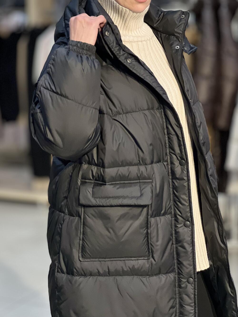 Пальто-пуховик LG 202 2839 довге зима чорний, XS