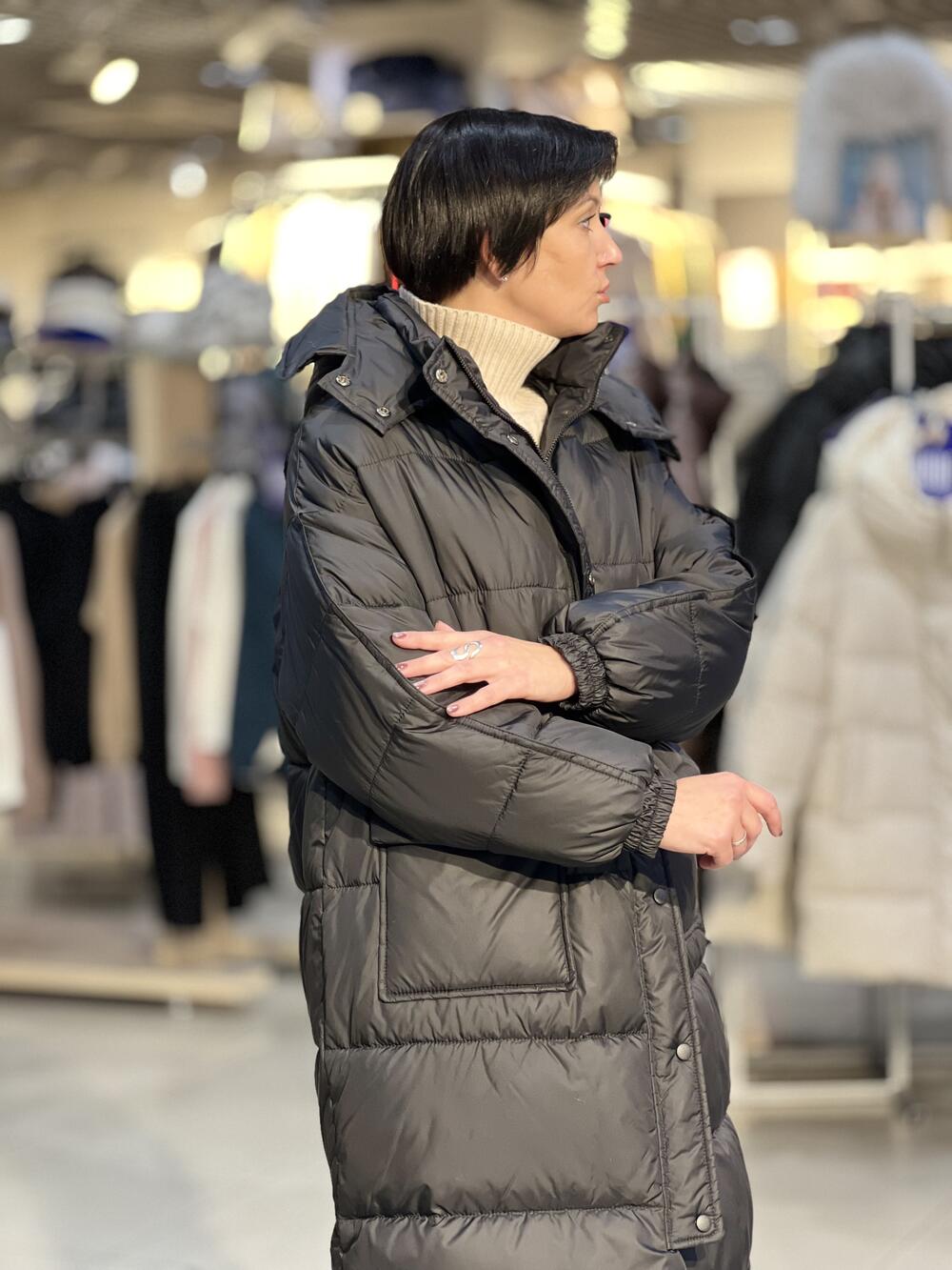 Пальто-пуховик LG 202 2839 довге зима чорний, XS