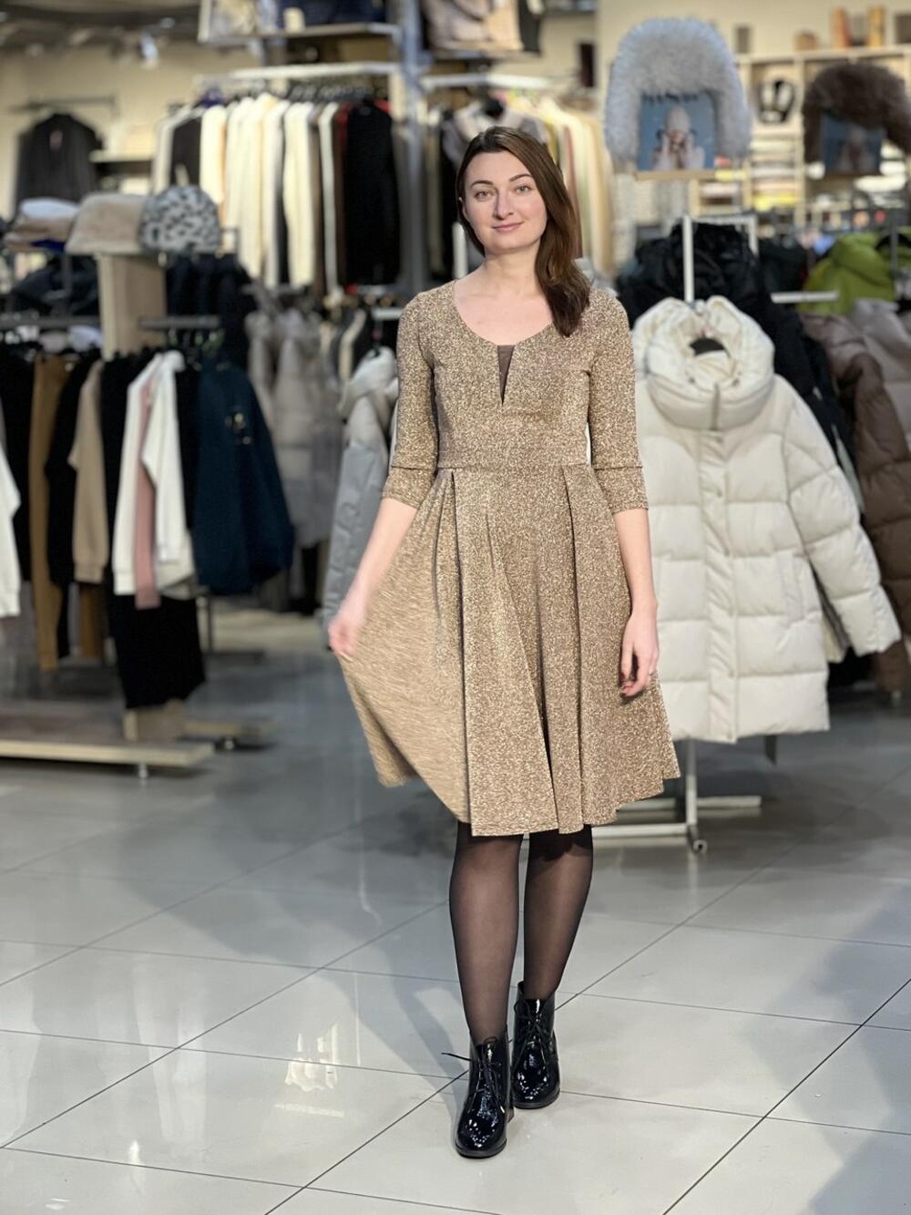 Сукня вечірня LG 731 трикотаж блиск золотий, 44