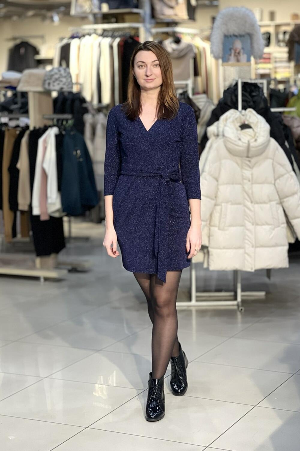 Сукня вечірня LG 733 трикотаж блиск синій, 50