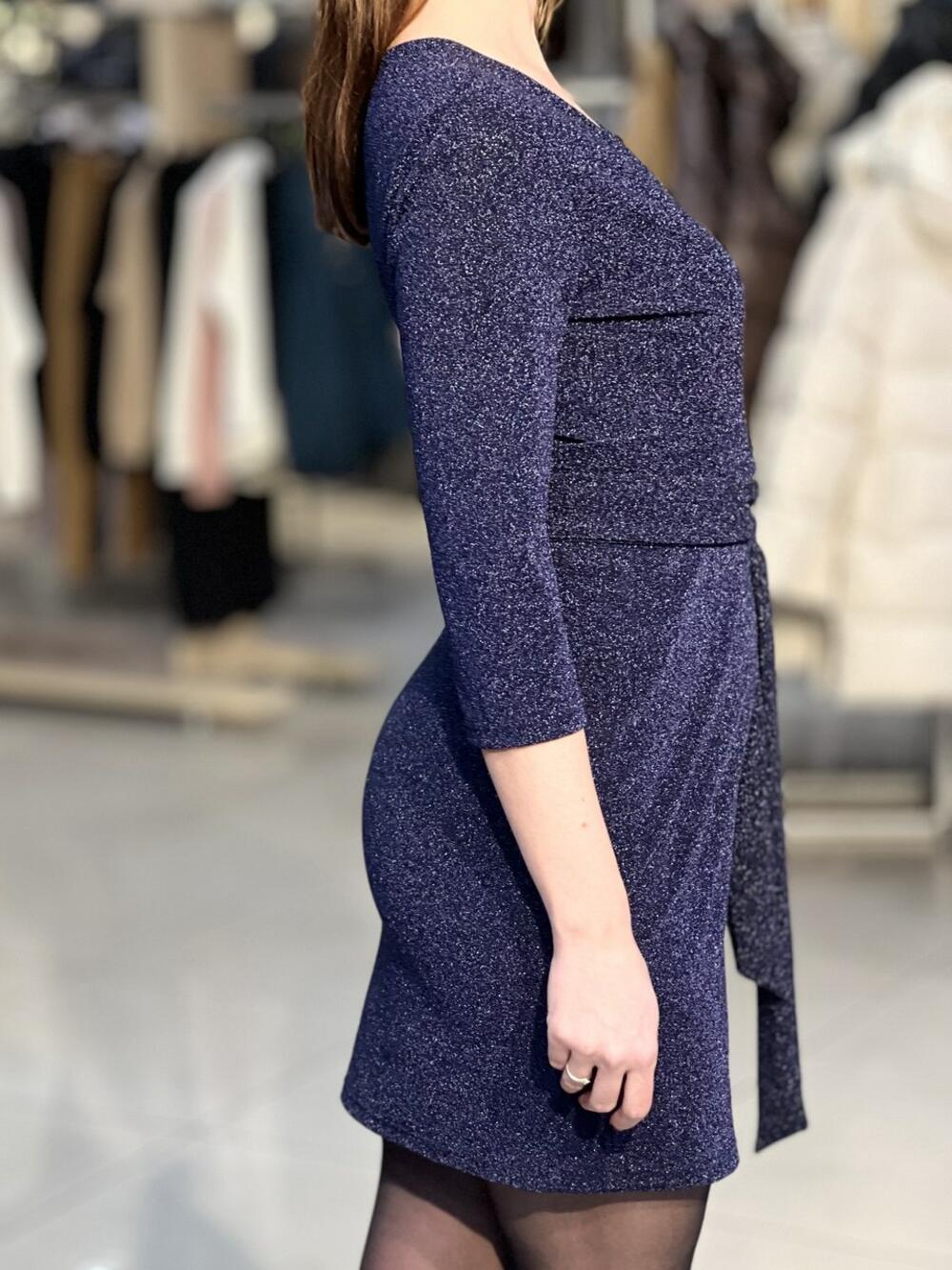 Сукня вечірня LG 733 трикотаж блиск синій, 44