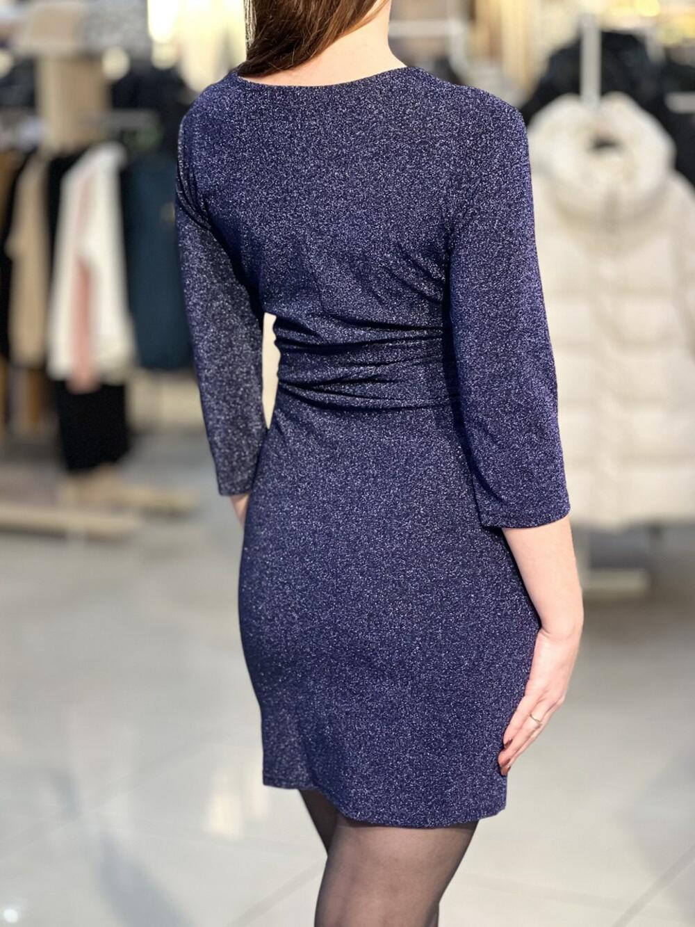 Сукня вечірня LG 733 трикотаж блиск синій, 44