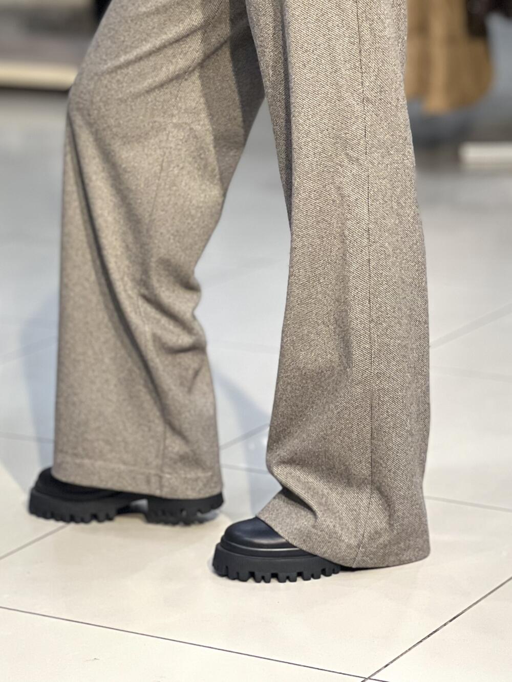 Брюки LM №3 палаццо кашемір шоколад диагональ, 42/S