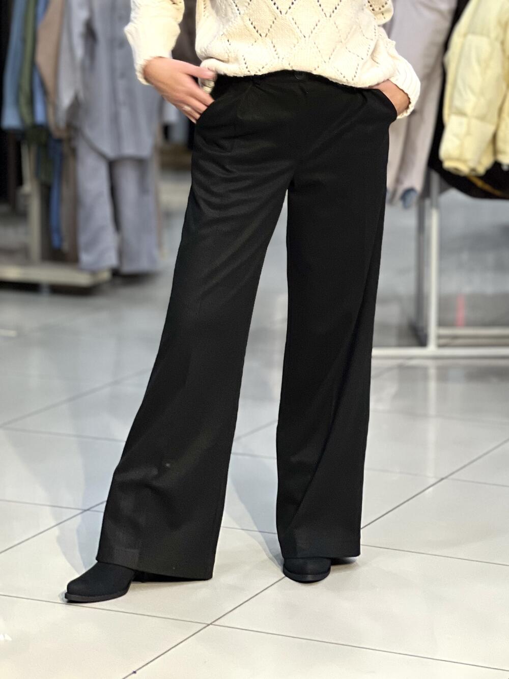 Брюки LM палаццо №1 кашемір чорний, 46/L