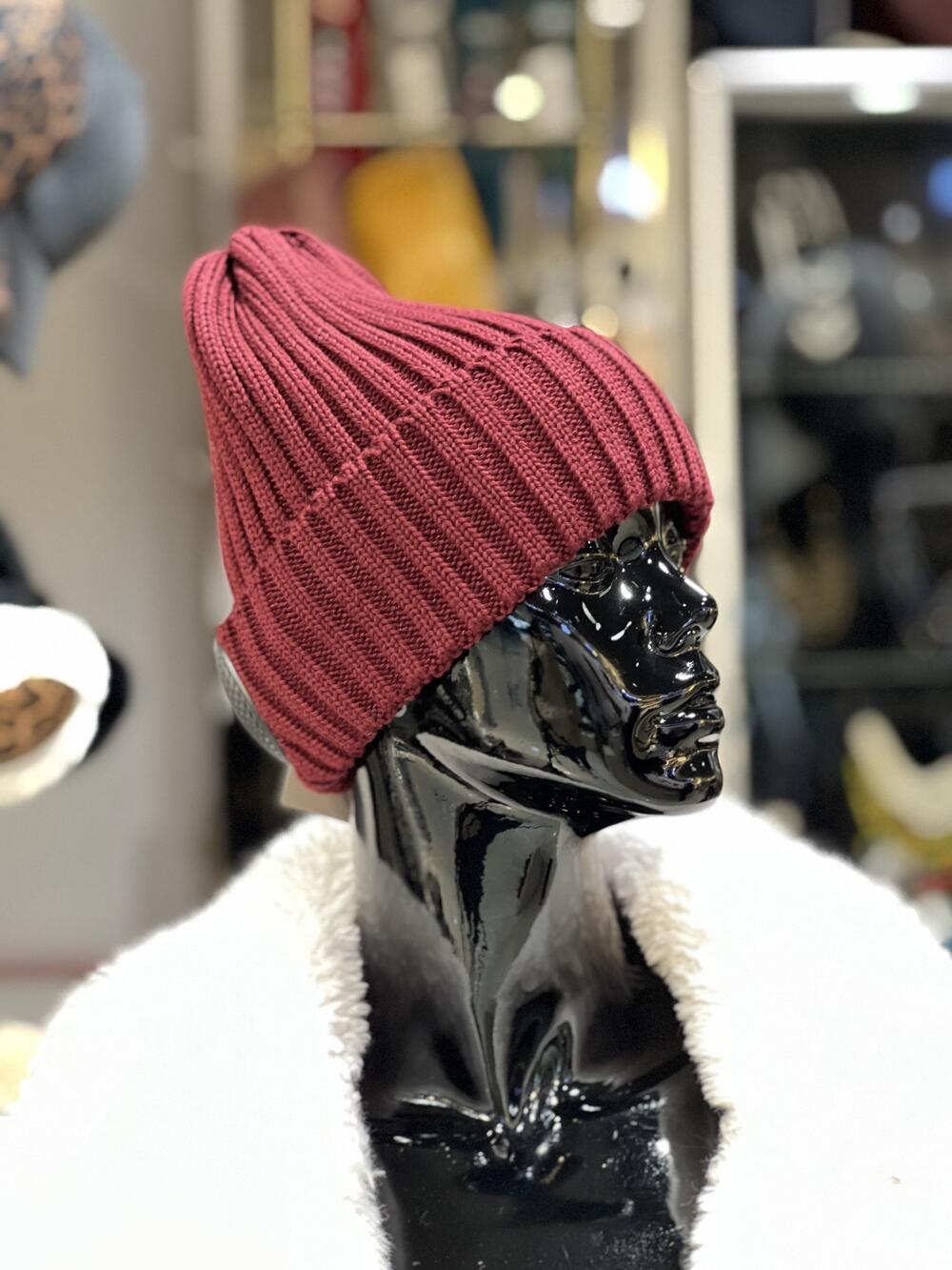 Шапка біні котон база бордовий