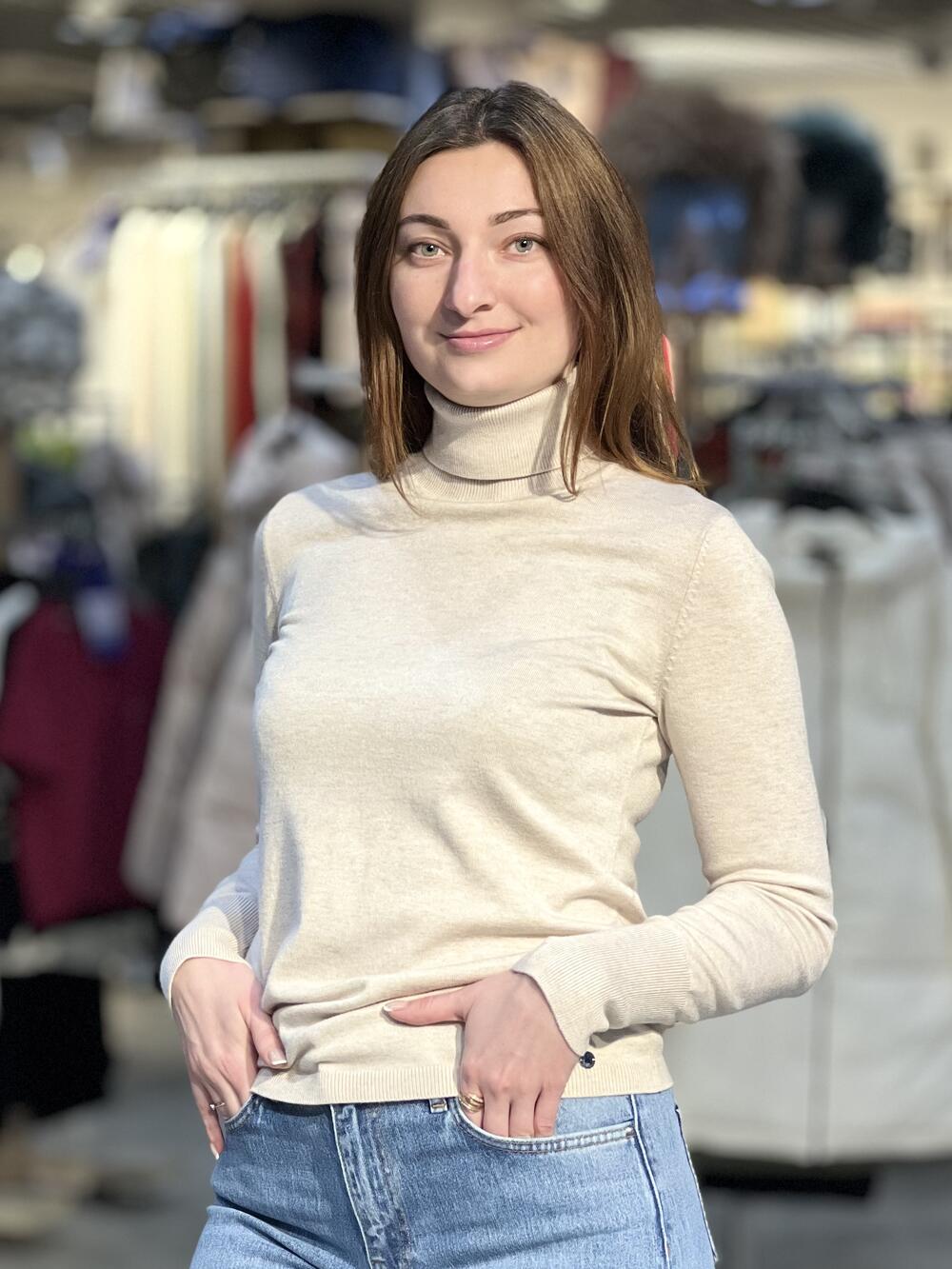 Гольф LS S-JULI трикотажний класичний бежевий меланж, M