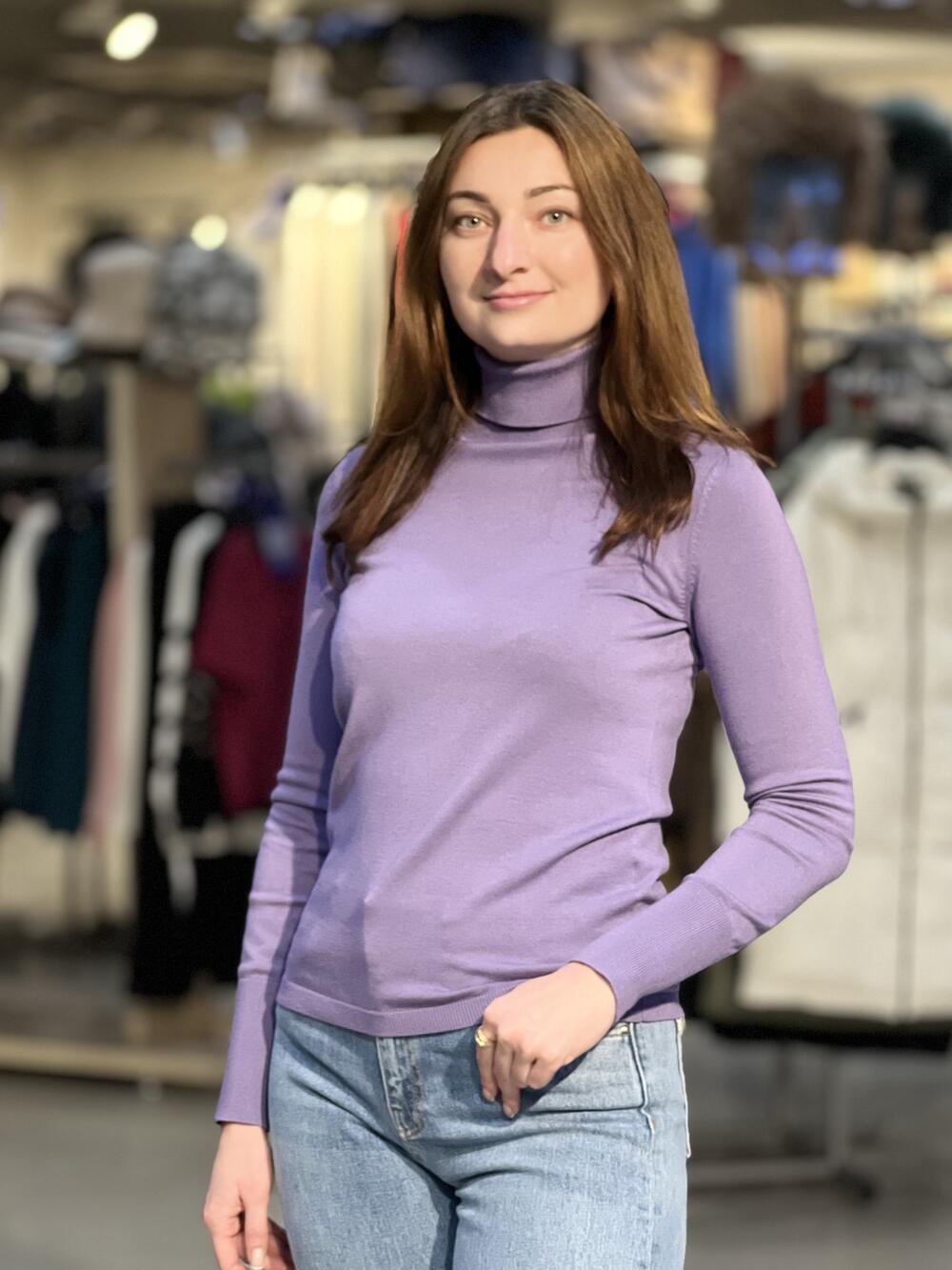 Гольф LJ S-JULI трикотажний класичний бузковий, S