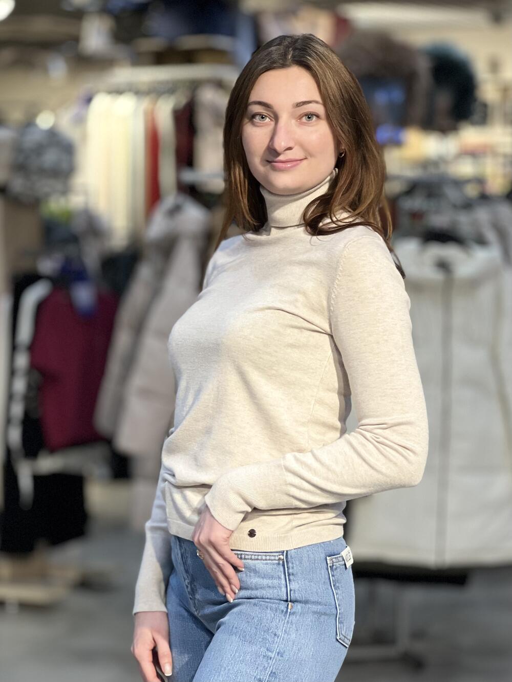 Гольф LS S-JULI трикотажний класичний бежевий меланж, M