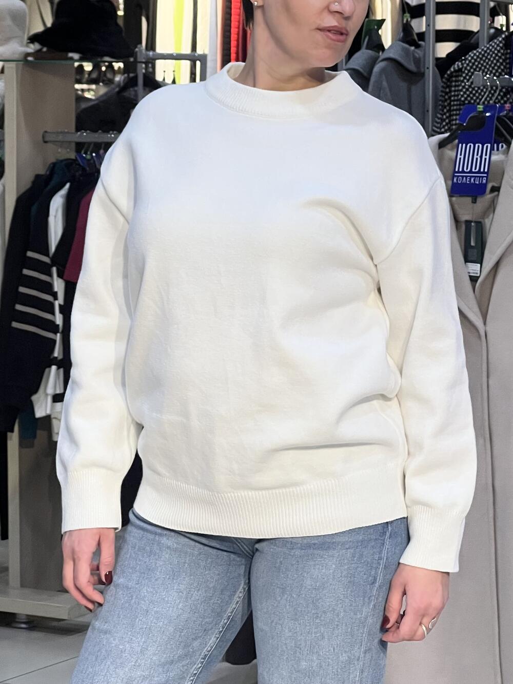 Джемпер LM 2798 оверсайз молочний, уніка 1(42-46)