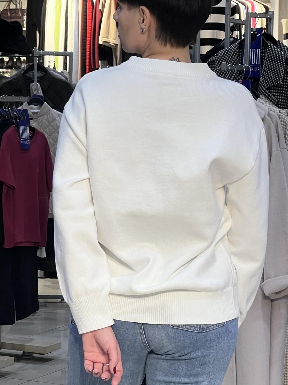 Джемпер LM 2798 оверсайз молочний, уніка 1(42-46)