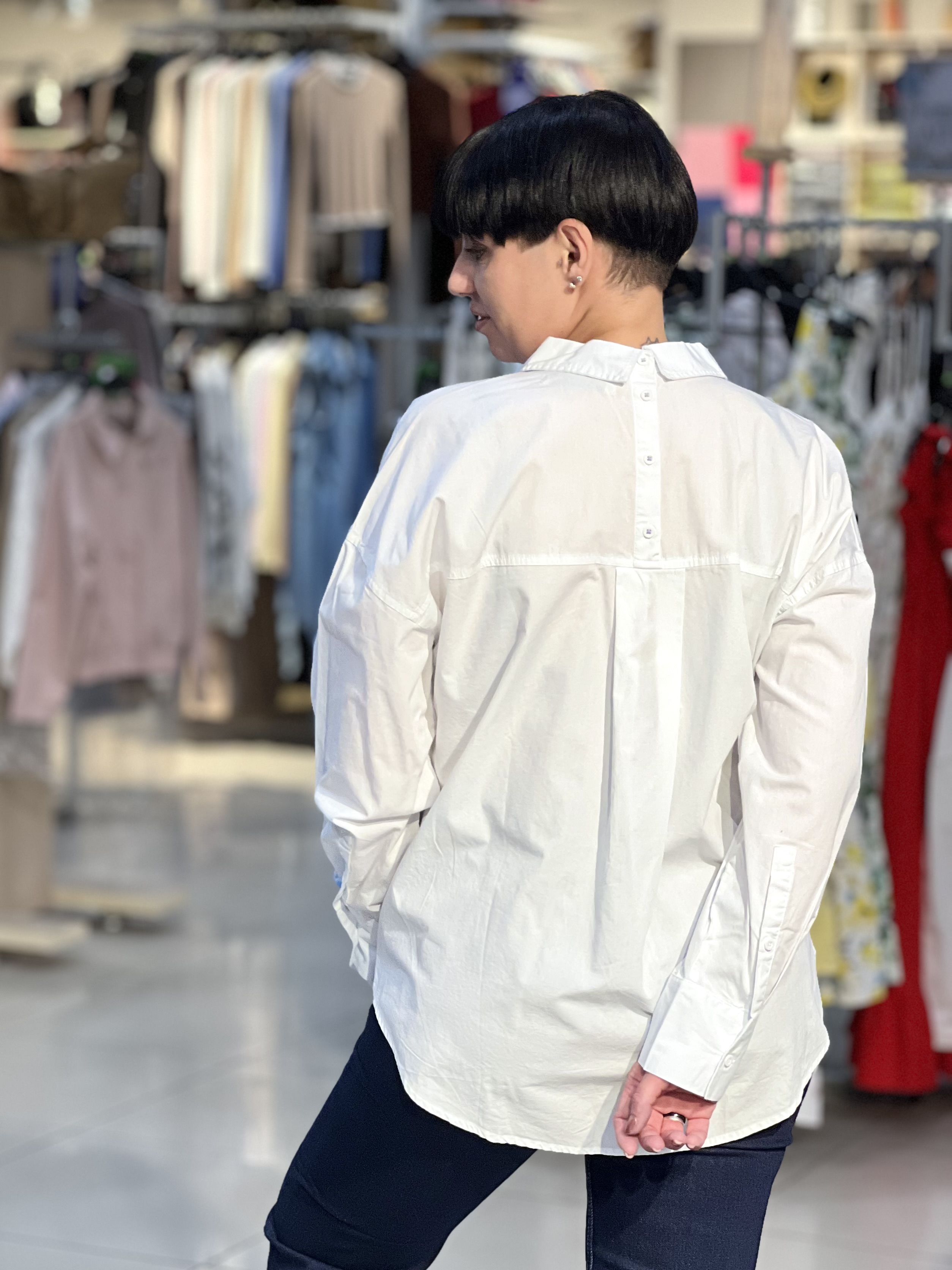 Сорочка LJ K-LILAK L09216 д/р оверсайз котон білий, XL