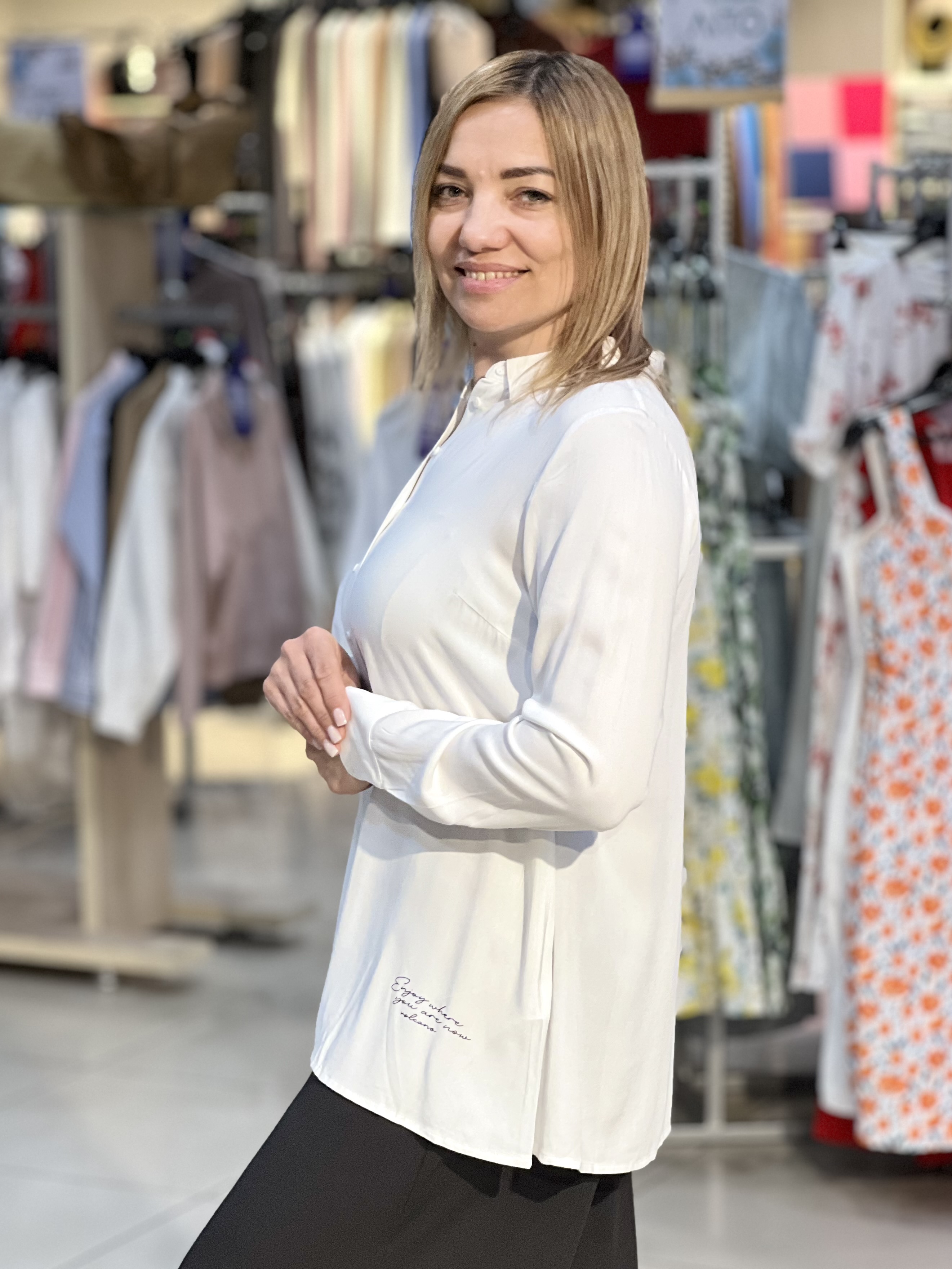 Сорочка LK L09347 K-EMMA д/р з вишивкою білий, XL