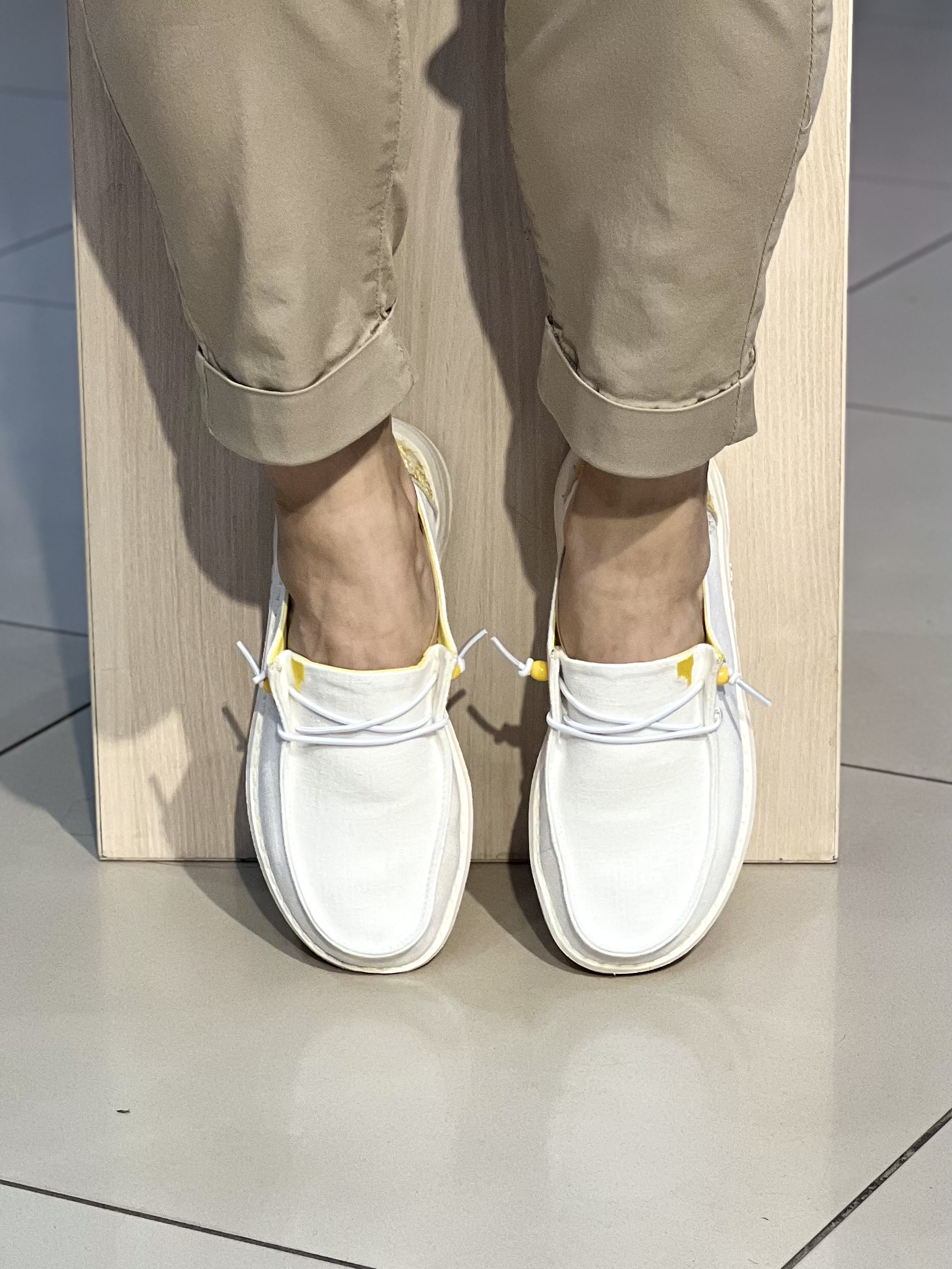 Мокасини жіночі 30-55 BORA HOKKU WHITE текстиль літо білий, 41