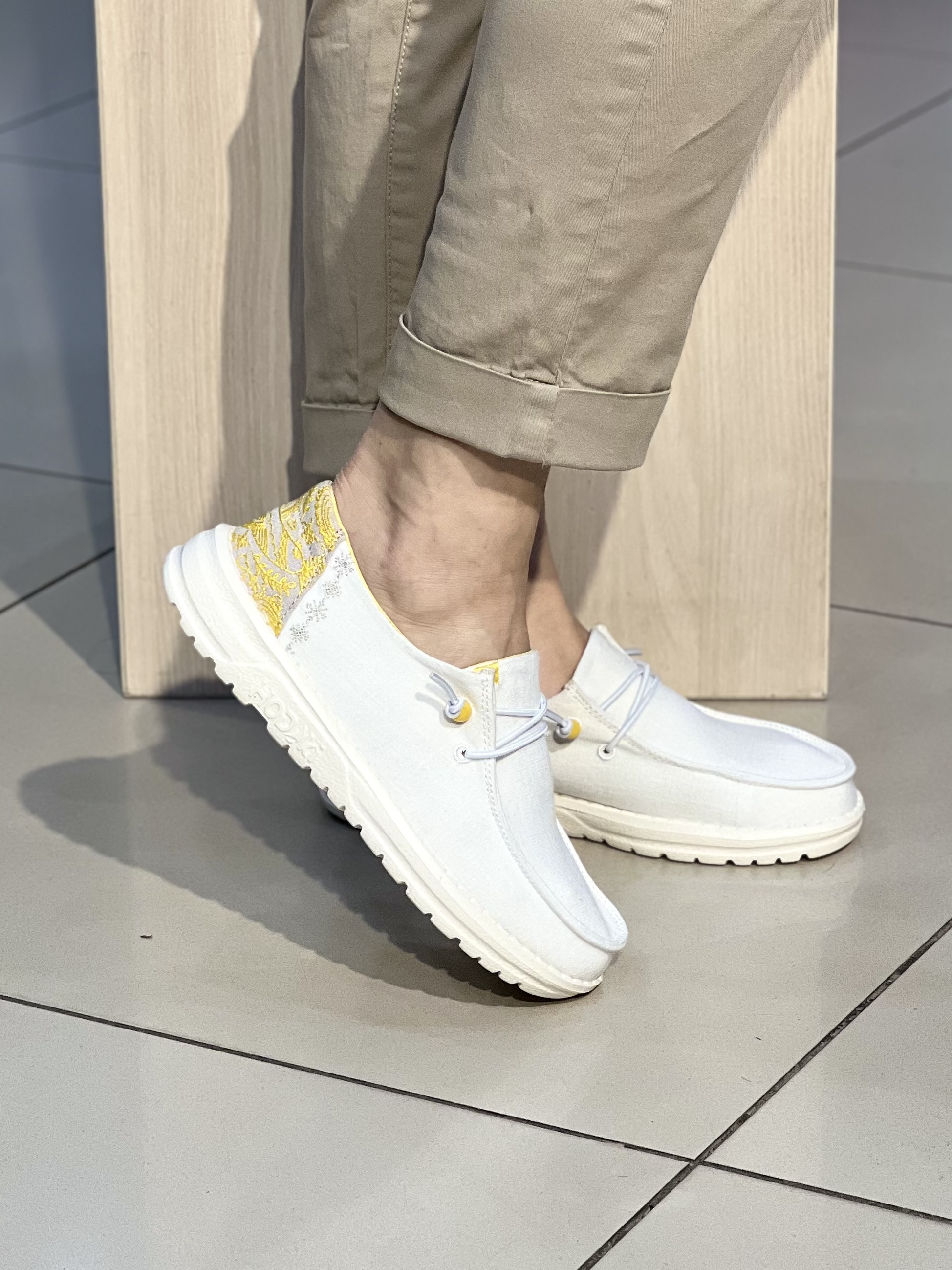 Мокасини жіночі 30-55 BORA HOKKU WHITE текстиль літо білий, 41
