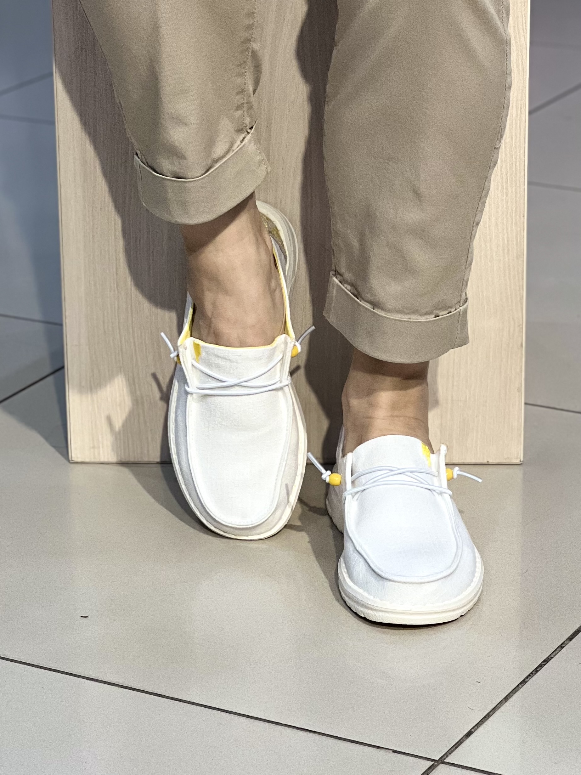 Мокасини жіночі 30-55 BORA HOKKU WHITE текстиль літо 