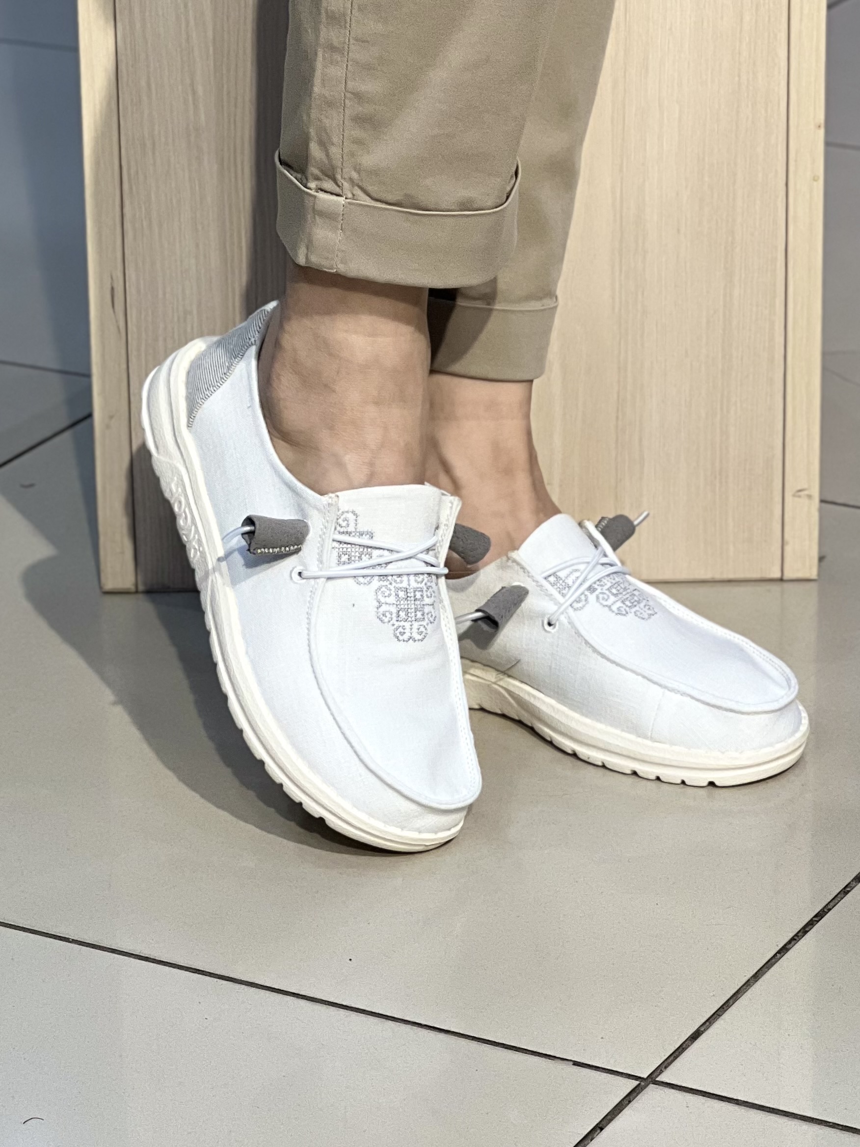 Мокасини жіночі 30-25 BORA ETHNO LINEN текстиль вишивка літо льон, 40