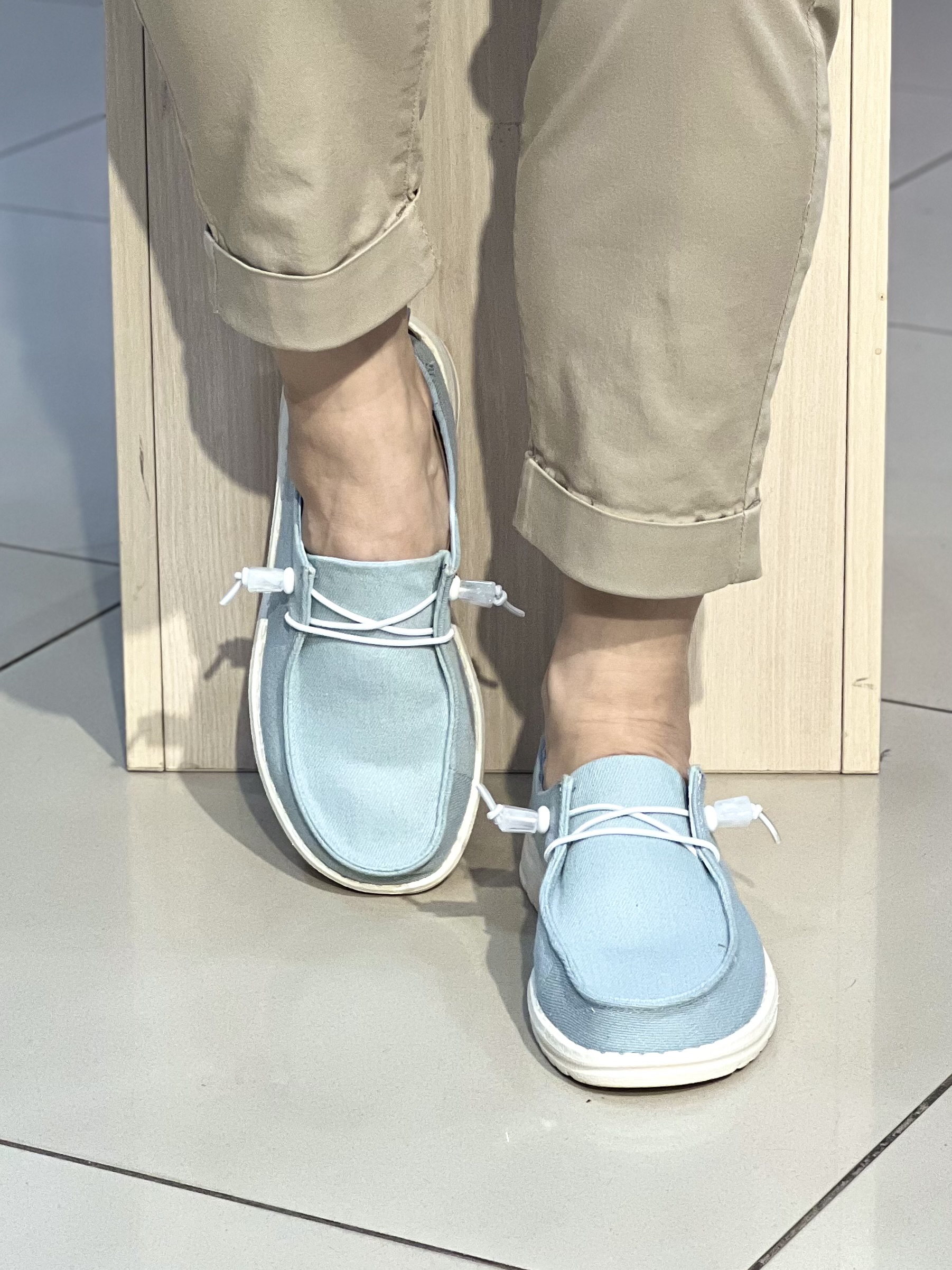 Мокасини жіночі BORA SHINE 30-50 текстильні літо блиск блакитний, 41