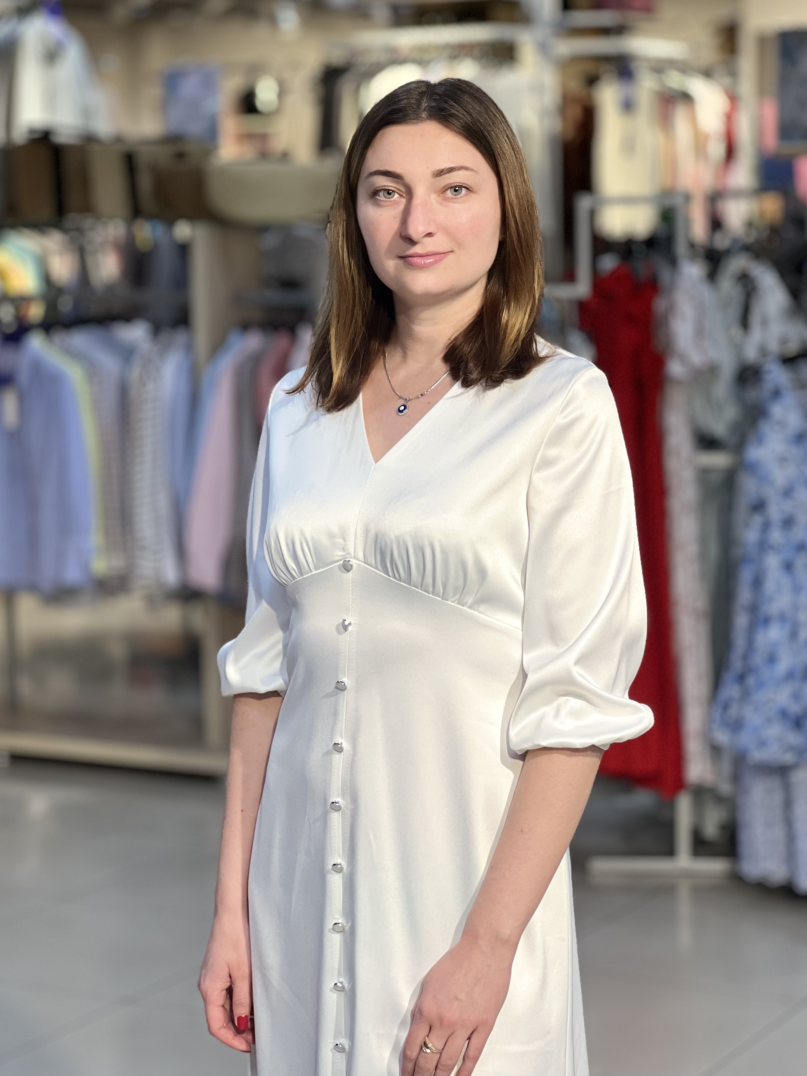 Сукня LK 930 атлас ґудзики 