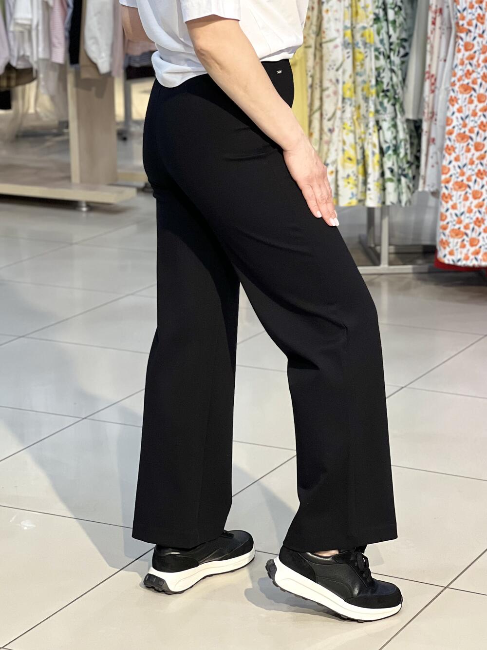 Брюки LN L07001 R-ESTA широкі прямі трикотаж чорний, XL