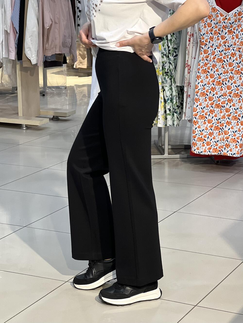 Брюки LN L07001 R-ESTA широкі прямі трикотаж чорний, XS