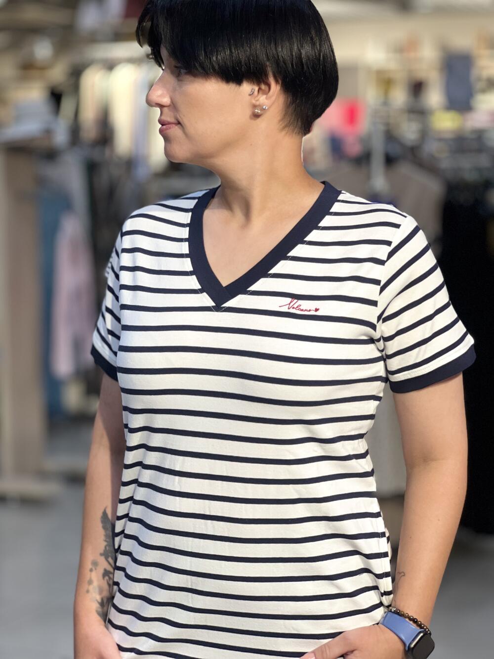 Сукня LO L08372 G-MALIBU к/р трикотажне смужка білий/чорний, XS