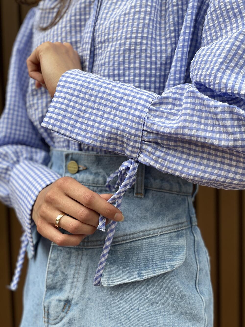 Блуза LN 5156 котон-жатка блакитний, 38-44