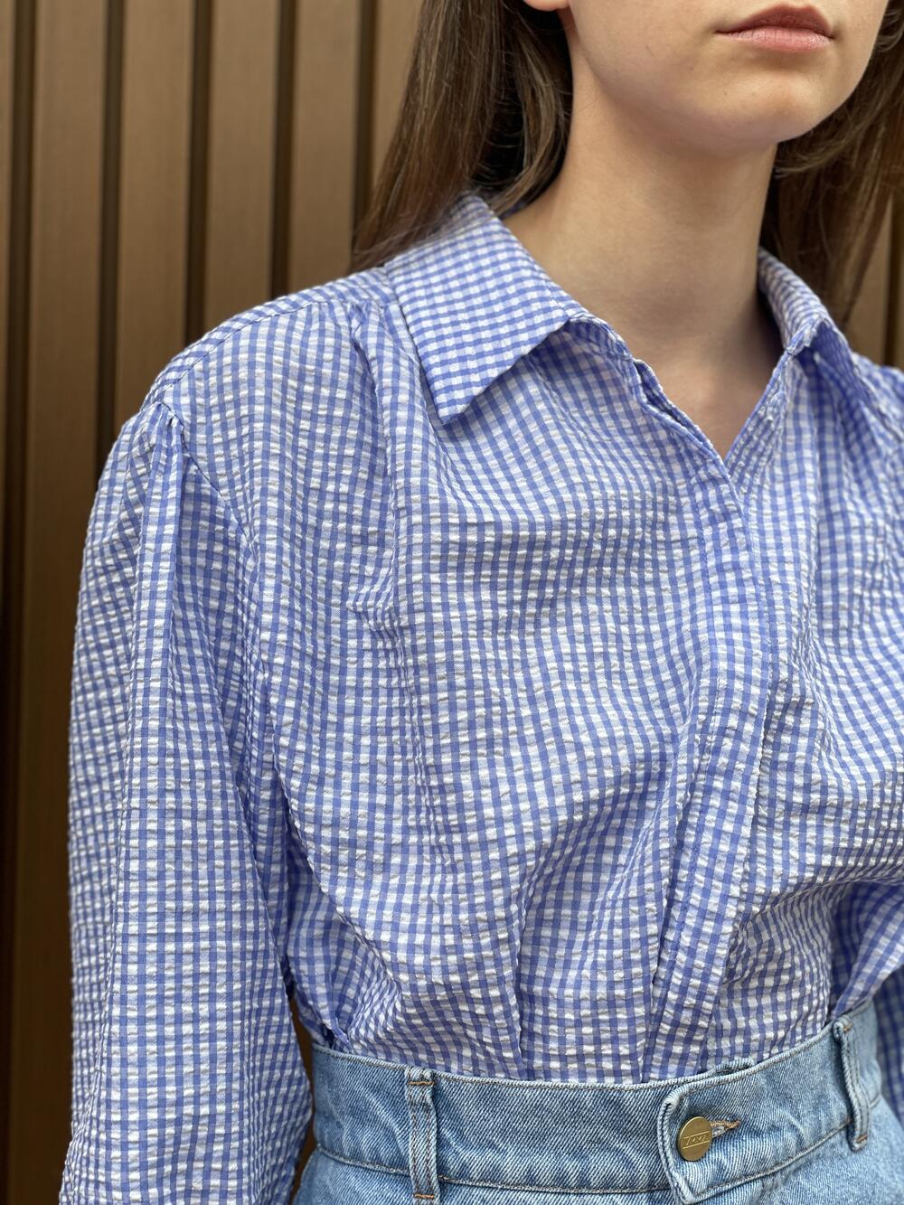 Блуза LN 5156 котон-жатка блакитний, 38-44